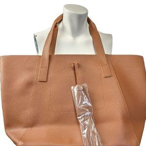 TARGER WOMENS LARGE BROWN TOTE BAG WITH TASSEL